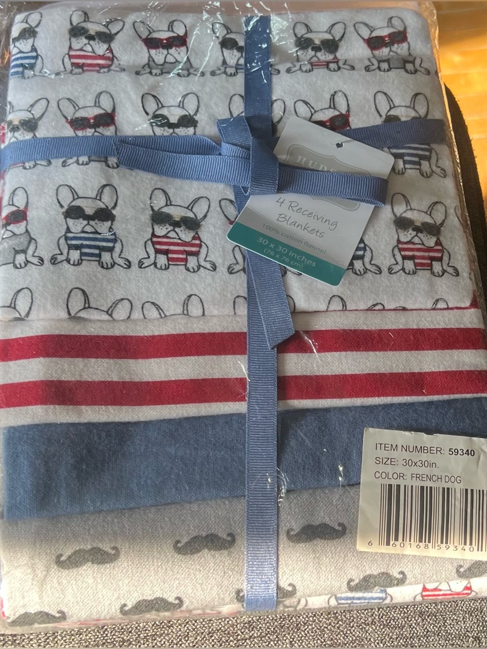 Hudson Baby 4 Pc Receiving Blankets Perfect For Swaddling 100% Cotton Flannel